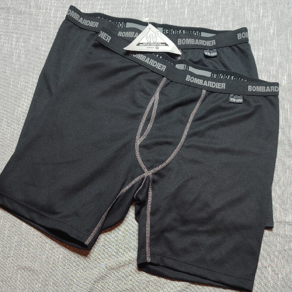 Bombardier Boxer Shorts Mens Size Large Black Calecon Dri-Lite Outdoor Quick Dry